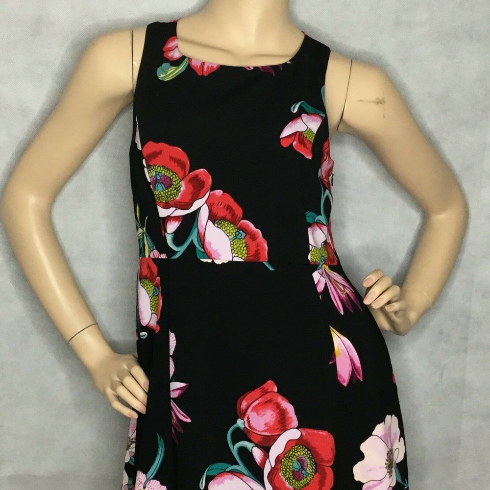 Ann Taylor Factory Dress Size 0P Ballet Fit And Flare Rockabilly Floral New